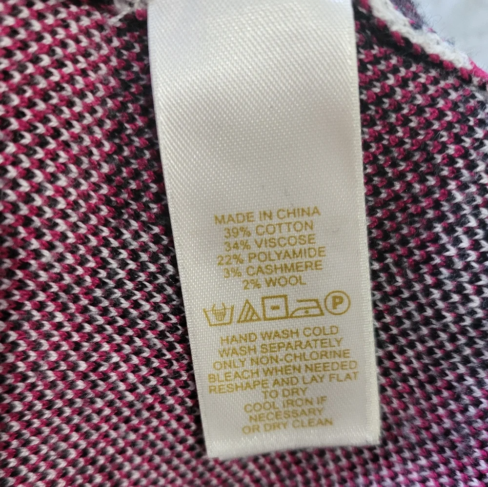 Kate Spade Black and Pink Checkered Sweater